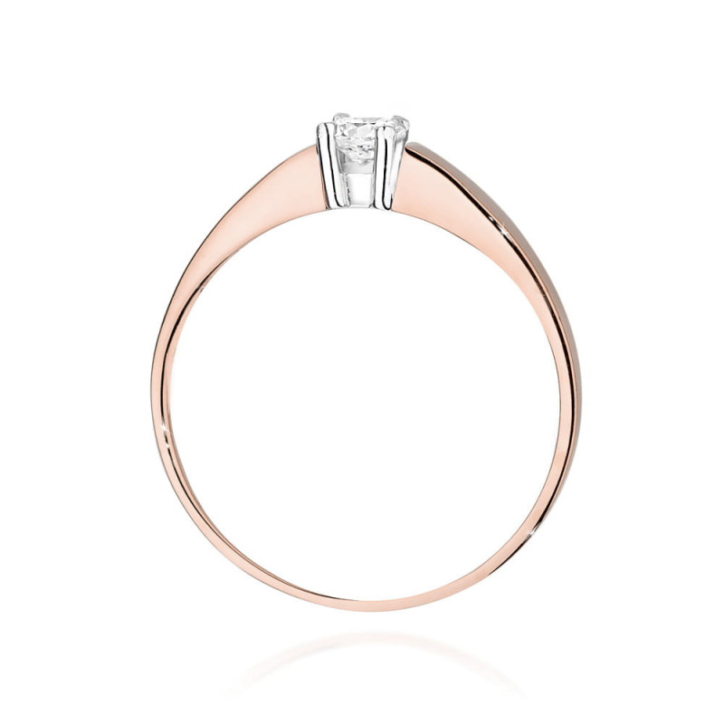 Pierścionek W524 Diament 0,25ct różowe złoto