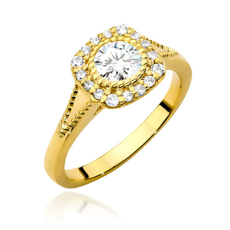 Pierścionek W552 Diament 0,50ct żółte złoto