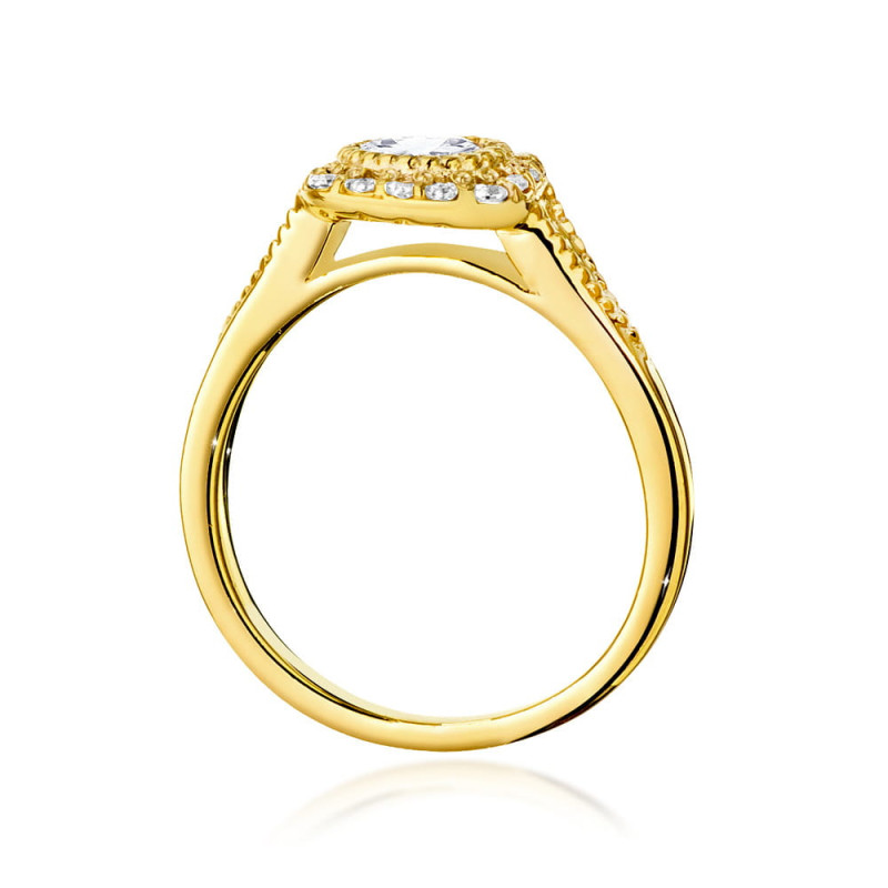 Pierścionek W552 Diament 0,50ct żółte złoto