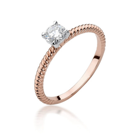 Pierścionek W525 Diament 0,30ct różowe złoto