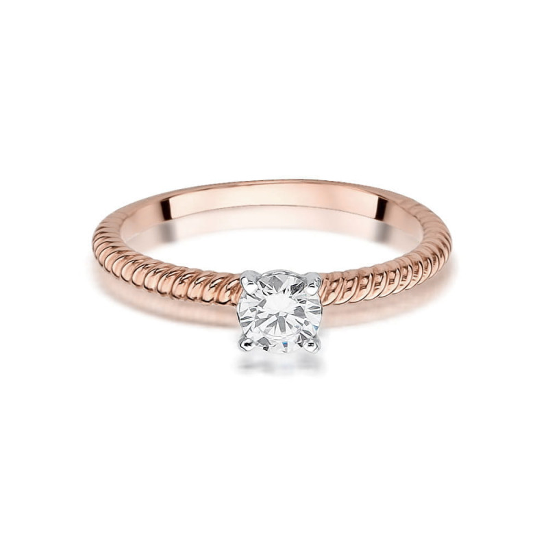 Pierścionek W525 Diament 0,30ct różowe złoto