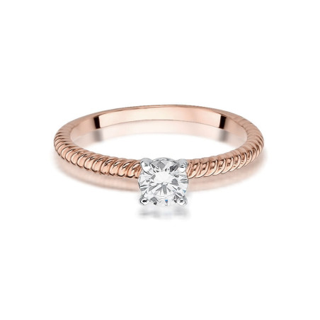 Pierścionek W525 Diament 0,30ct różowe złoto