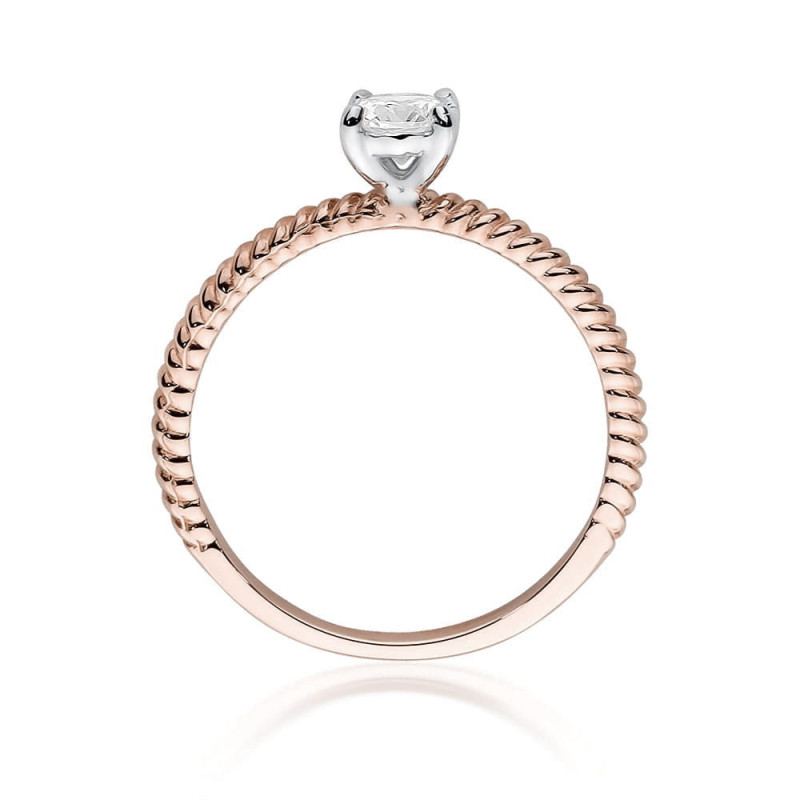 Pierścionek W525 Diament 0,30ct różowe złoto