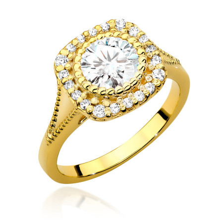 Pierścionek W552 Diament 0,70ct żółte złoto