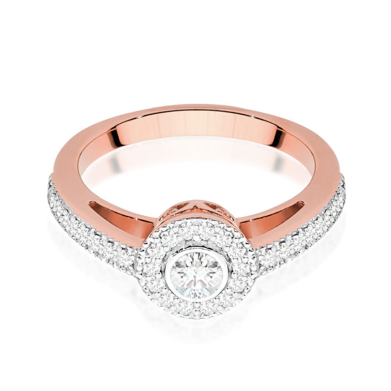 Pierścionek W530 Diament 0,15ct różowe złoto