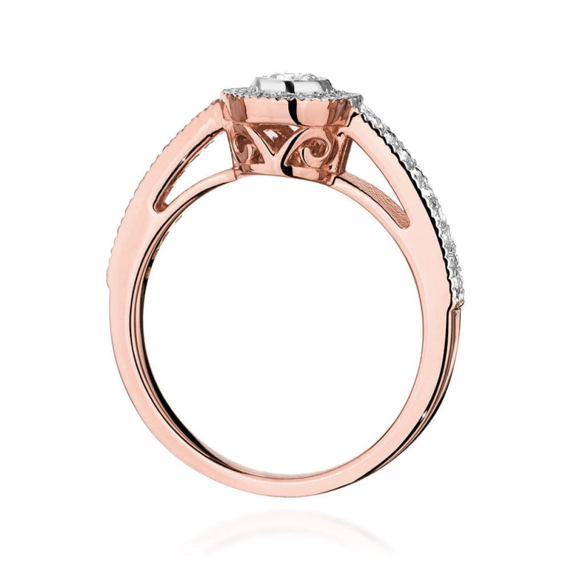 Pierścionek W530 Diament 0,15ct różowe złoto