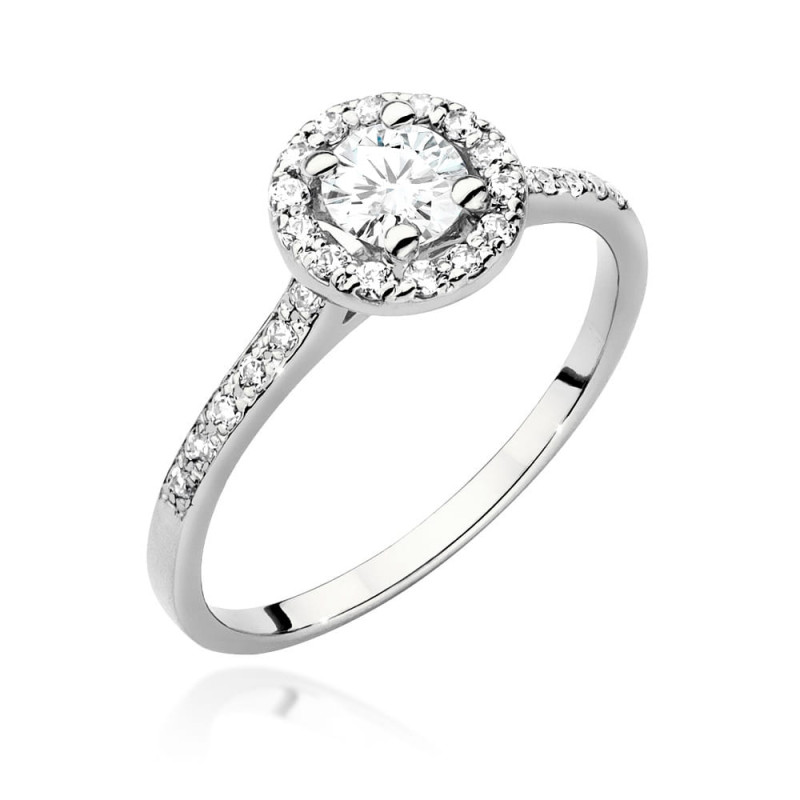 Pierścionek W551 Diament 0,40ct białe złoto