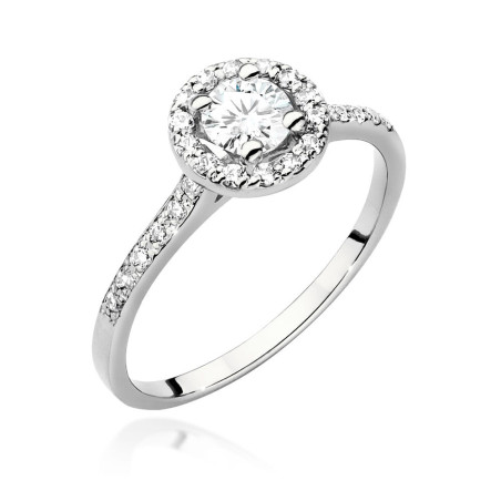 Pierścionek W551 Diament 0,40ct białe złoto