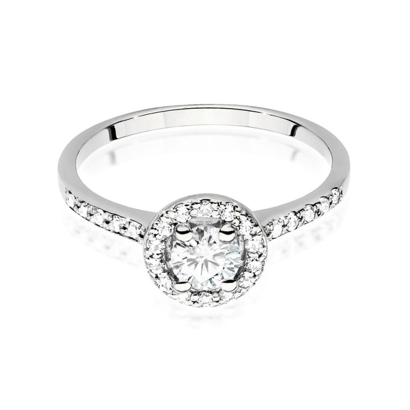 Pierścionek W551 Diament 0,40ct białe złoto