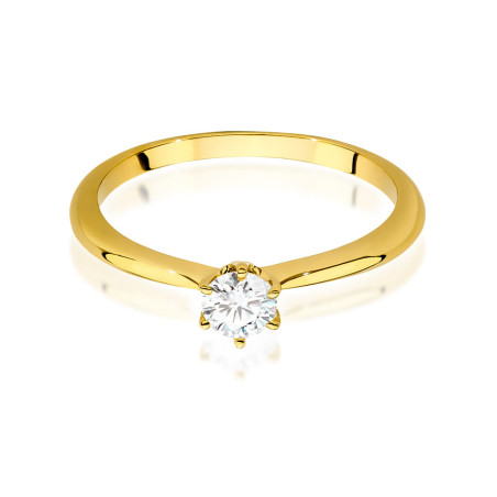 Pierścionek W553 Diament 0,40ct żółte złoto
