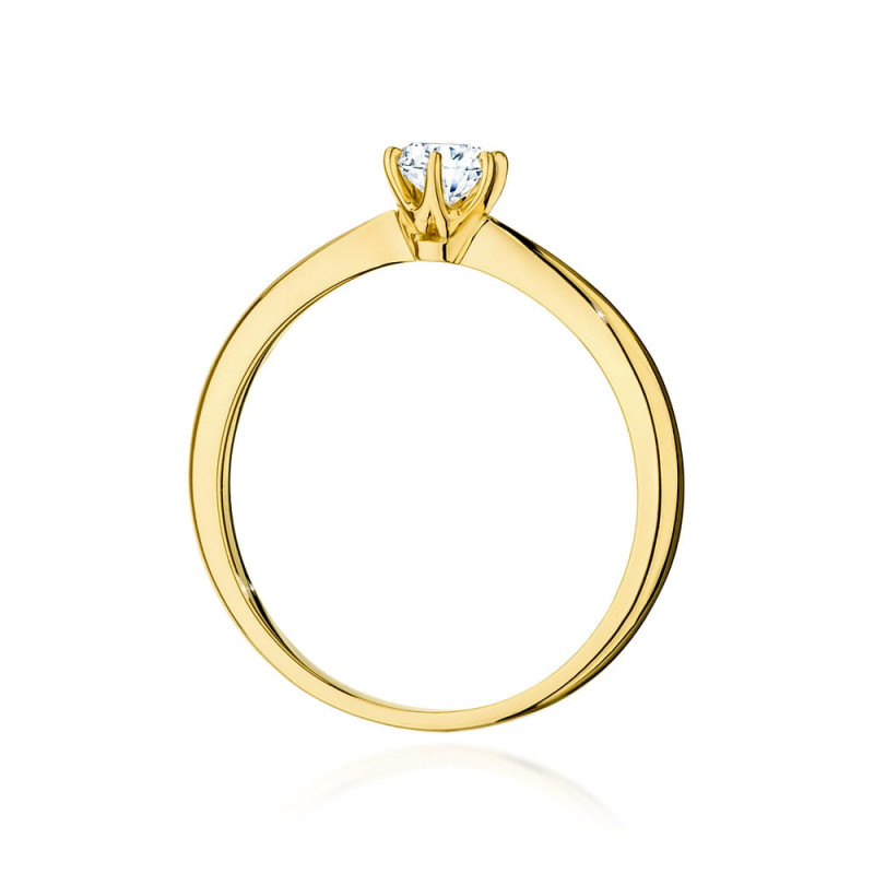 Pierścionek W553 Diament 0,40ct żółte złoto