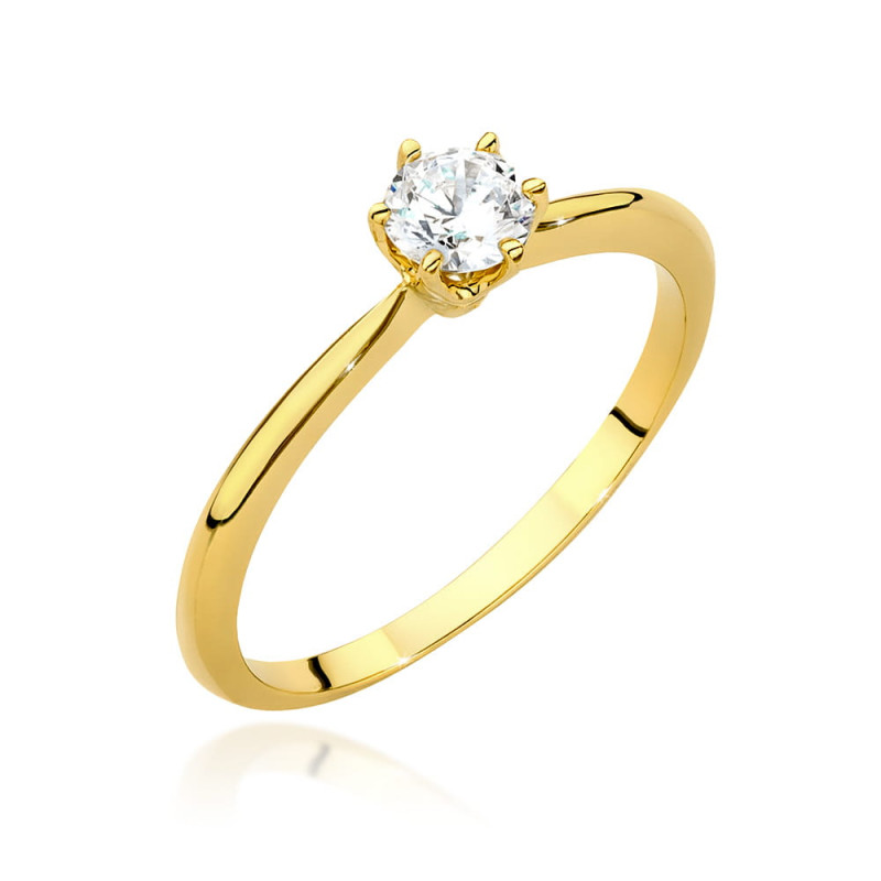 Pierścionek W553 Diament 0,50ct żółte złoto
