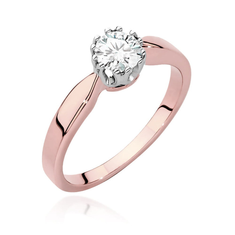 Pierścionek W541 Diament 0,40ct różowe złoto