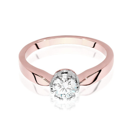 Pierścionek W541 Diament 0,40ct różowe złoto