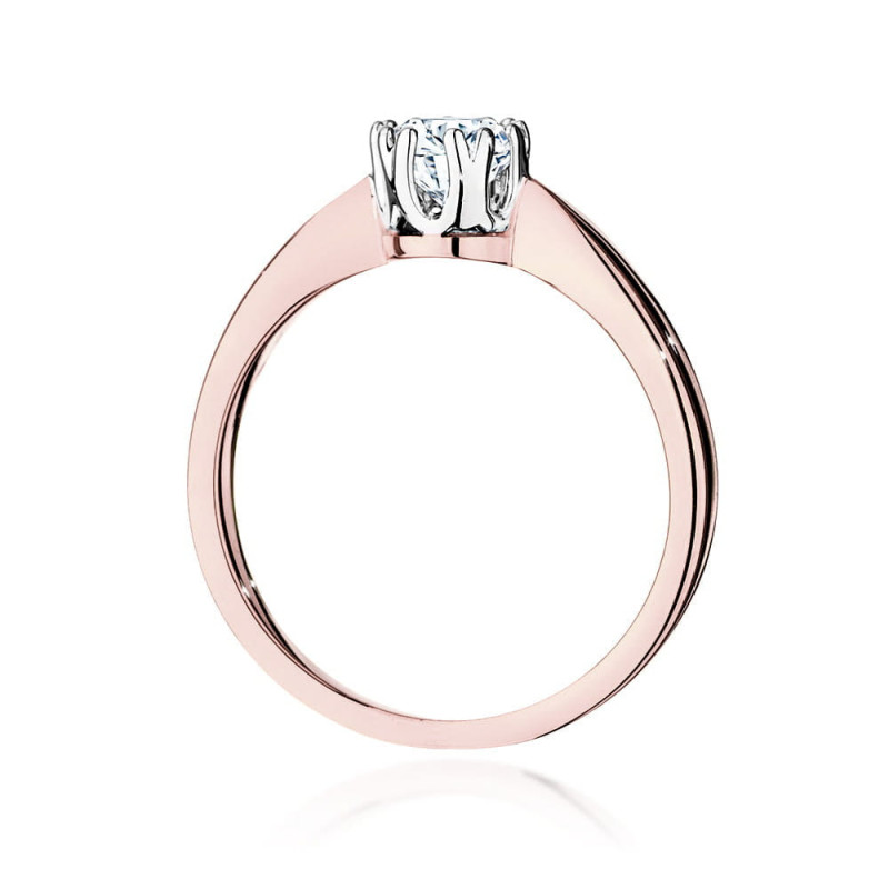 Pierścionek W541 Diament 0,40ct różowe złoto