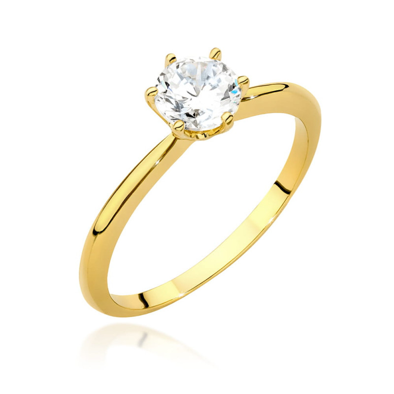 Pierścionek W553 Diament 0,70ct żółte złoto