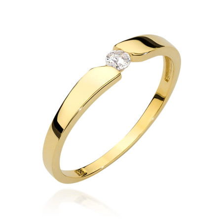 Pierścionek W554 Diament 0,08ct żółte złoto
