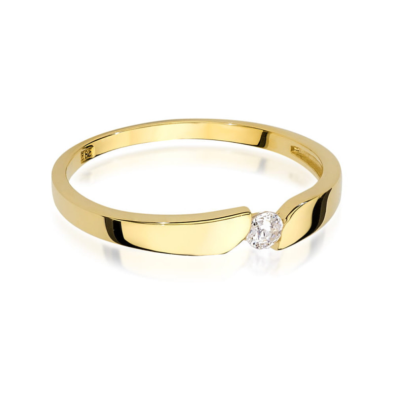 Pierścionek W554 Diament 0,08ct żółte złoto
