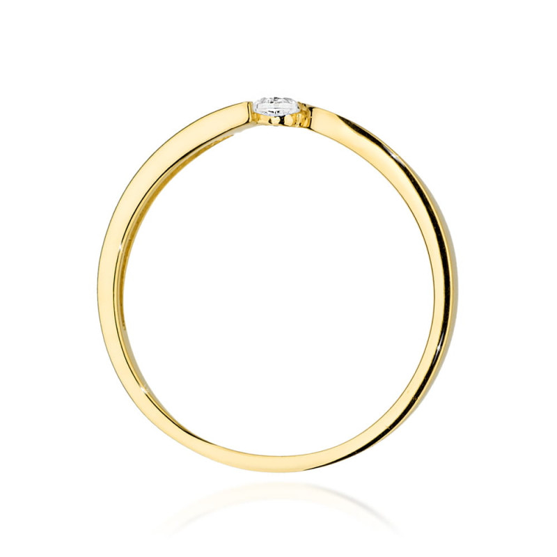 Pierścionek W554 Diament 0,08ct żółte złoto