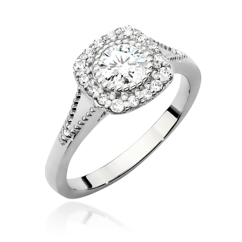 Pierścionek W552 Diament 0,40ct białe złoto