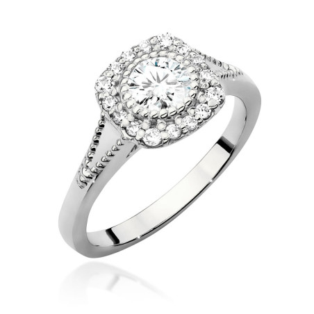Pierścionek W552 Diament 0,40ct białe złoto