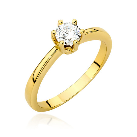 Pierścionek W563 Diament 0,40ct żółte złoto