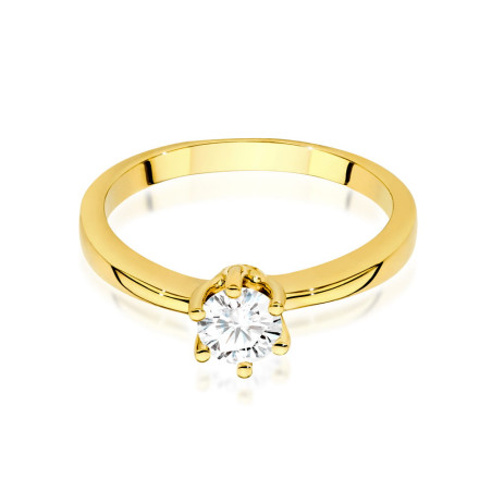 Pierścionek W563 Diament 0,40ct żółte złoto