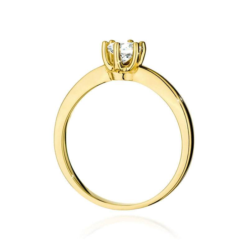 Pierścionek W563 Diament 0,40ct żółte złoto