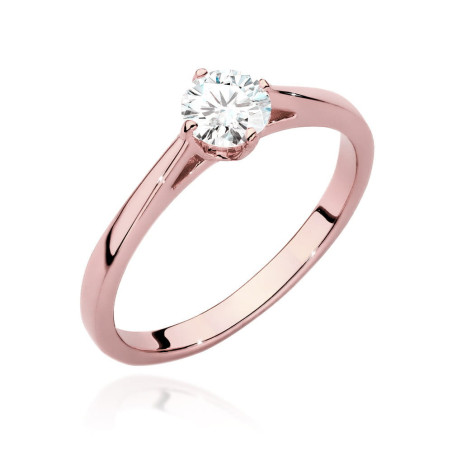 Pierścionek W543 Diament 0,40ct różowe złoto