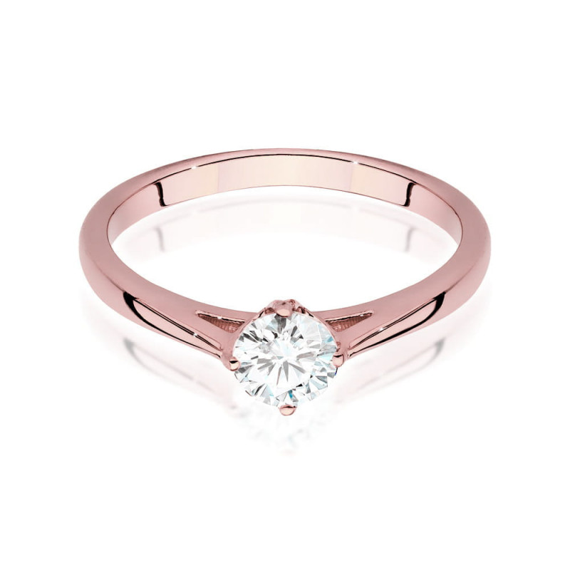 Pierścionek W543 Diament 0,40ct różowe złoto