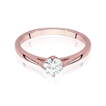 Pierścionek W543 Diament 0,40ct różowe złoto