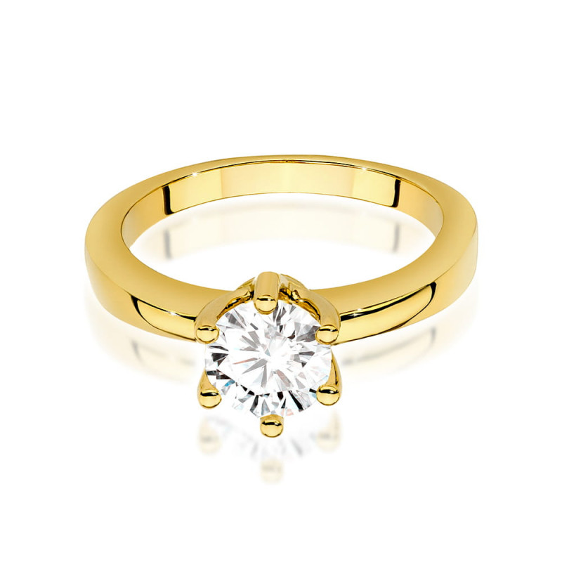 Pierścionek W563 Diament 0,70ct żółte złoto