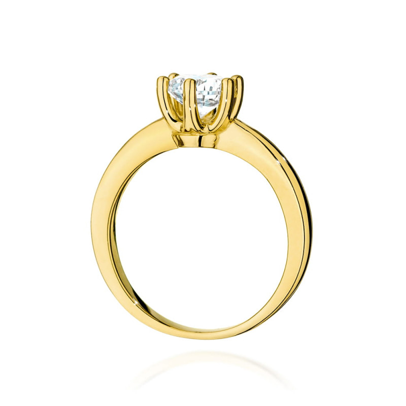 Pierścionek W563 Diament 0,70ct żółte złoto