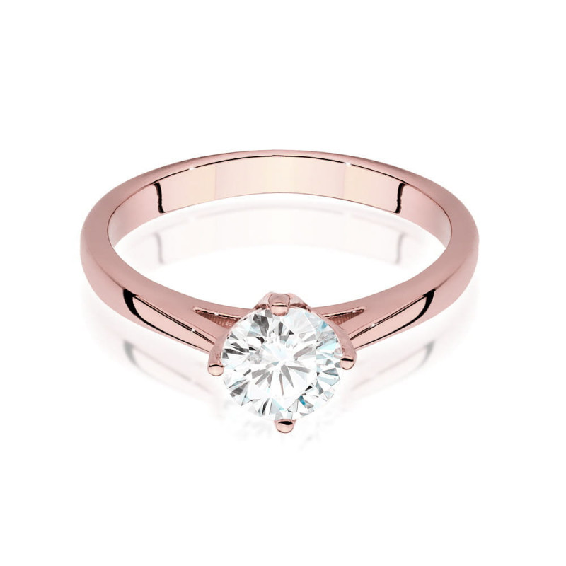 Pierścionek W543 Diament 0,70ct różowe złoto