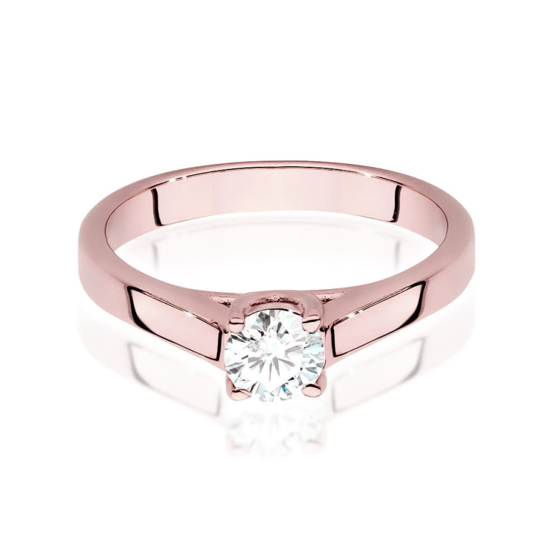 Pierścionek W544 Diament 0,40ct różowe złoto