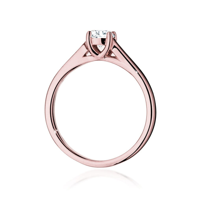 Pierścionek W544 Diament 0,40ct różowe złoto