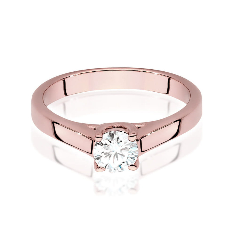 Pierścionek W544 Diament 0,50ct różowe złoto