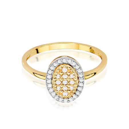 Pierścionek W570 z diamentami żółte złoto
