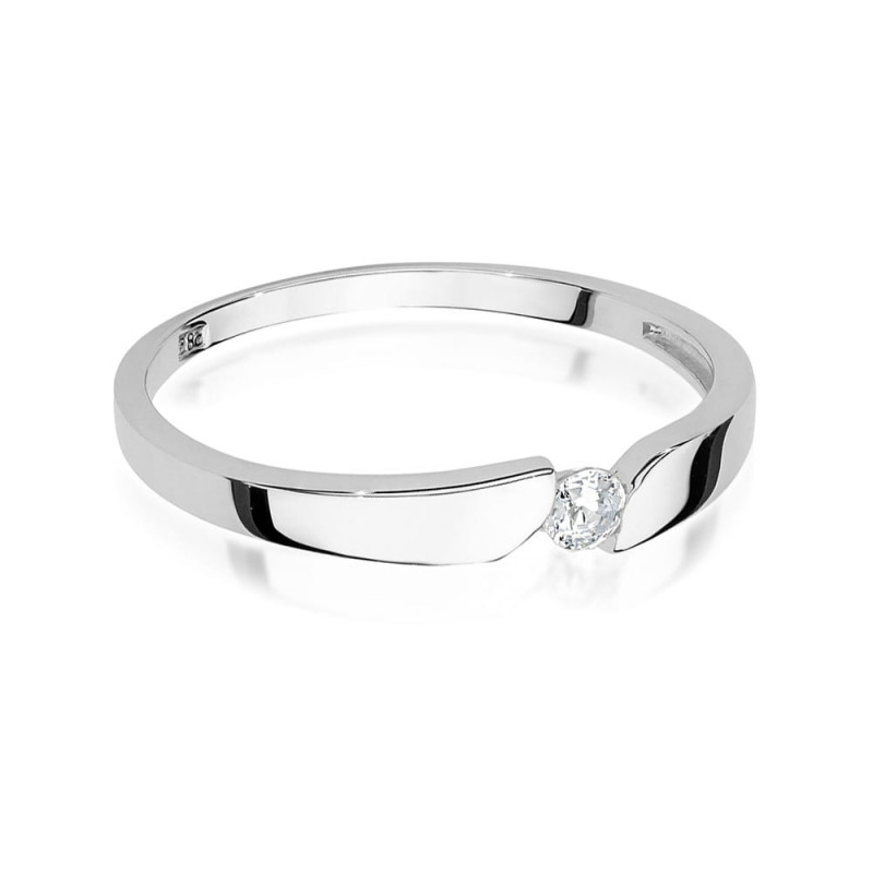 Pierścionek W554 Diament 0,08ct białe złoto