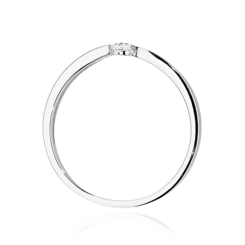 Pierścionek W554 Diament 0,08ct białe złoto