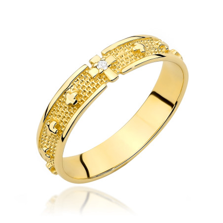 Pierścionek W580 Diament 0,0086ct żółte złoto