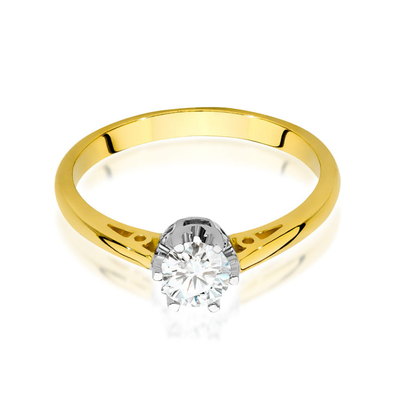 Pierścionek W542 Diament 0,40ct żółte złoto