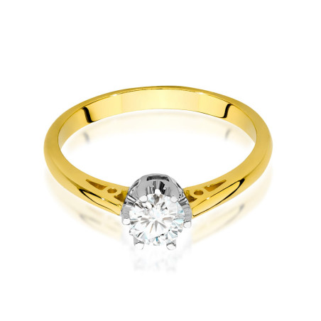 Pierścionek W542 Diament 0,40ct żółte złoto