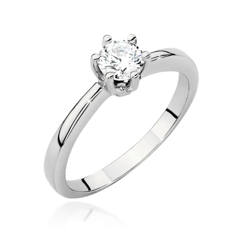 Pierścionek W563 Diament 0,40ct białe złoto