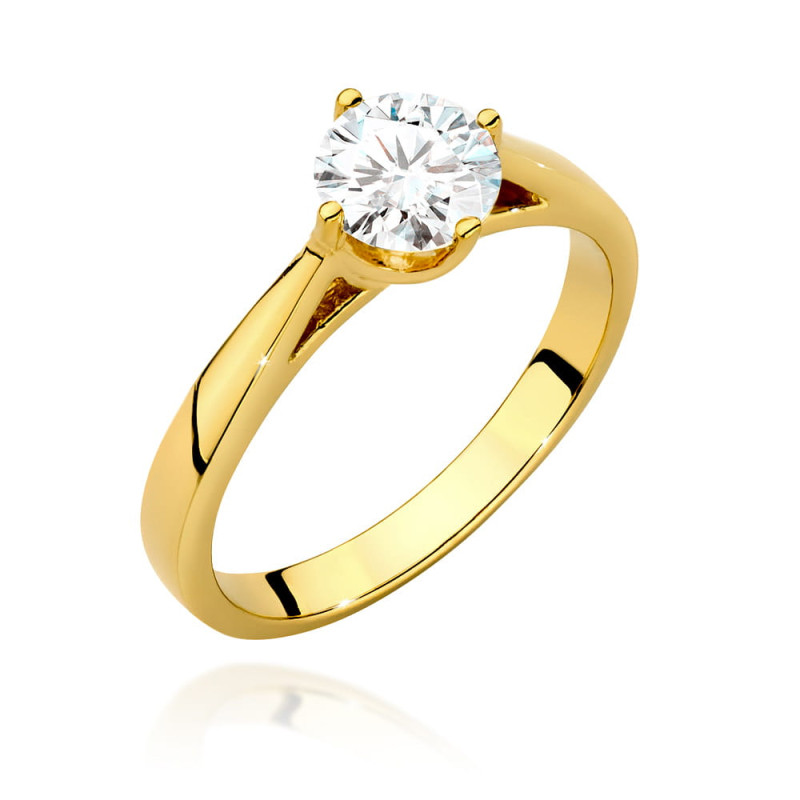 Pierścionek W543 Diament 0,70ct żółte złoto