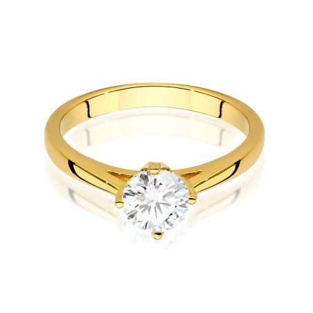 Pierścionek W543 Diament 0,70ct żółte złoto