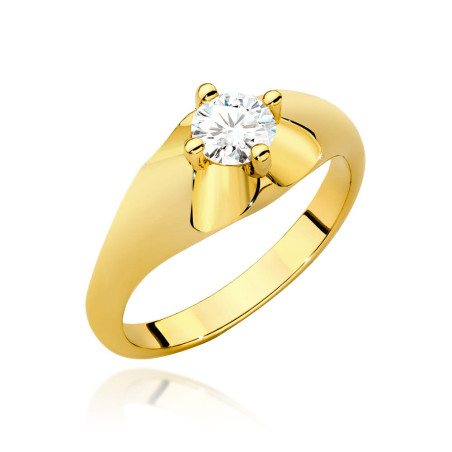 Pierścionek W545 Diament 0,50ct żółte złoto