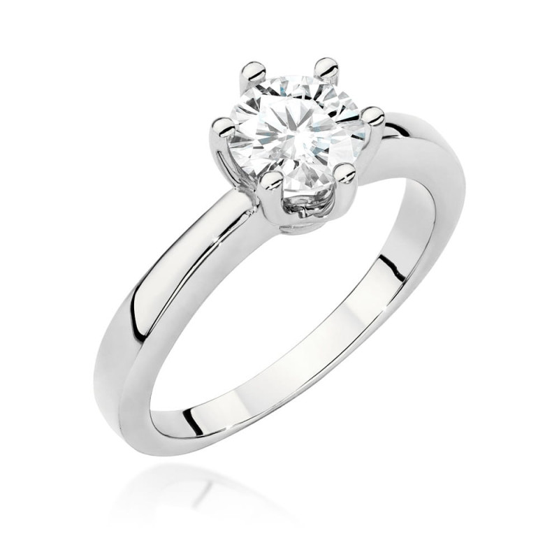 Pierścionek W563 Diament 0,70ct białe złoto