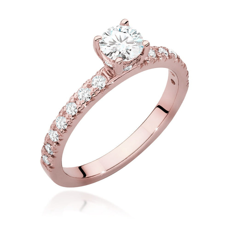 Pierścionek W546 Diament 0,40ct różowe złoto