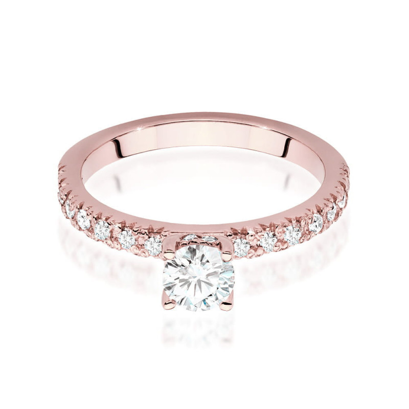 Pierścionek W546 Diament 0,40ct różowe złoto